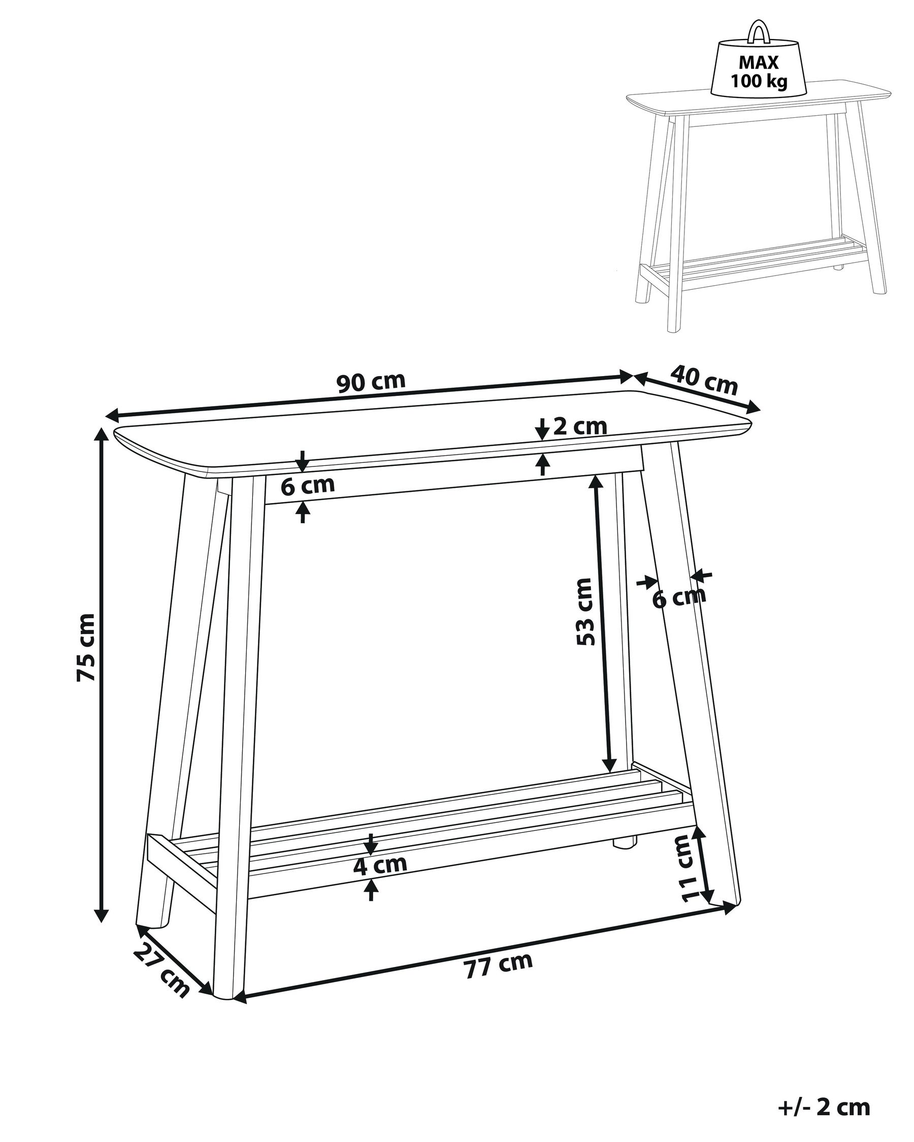 Konsolentisch TULARE Hellbraun_823458