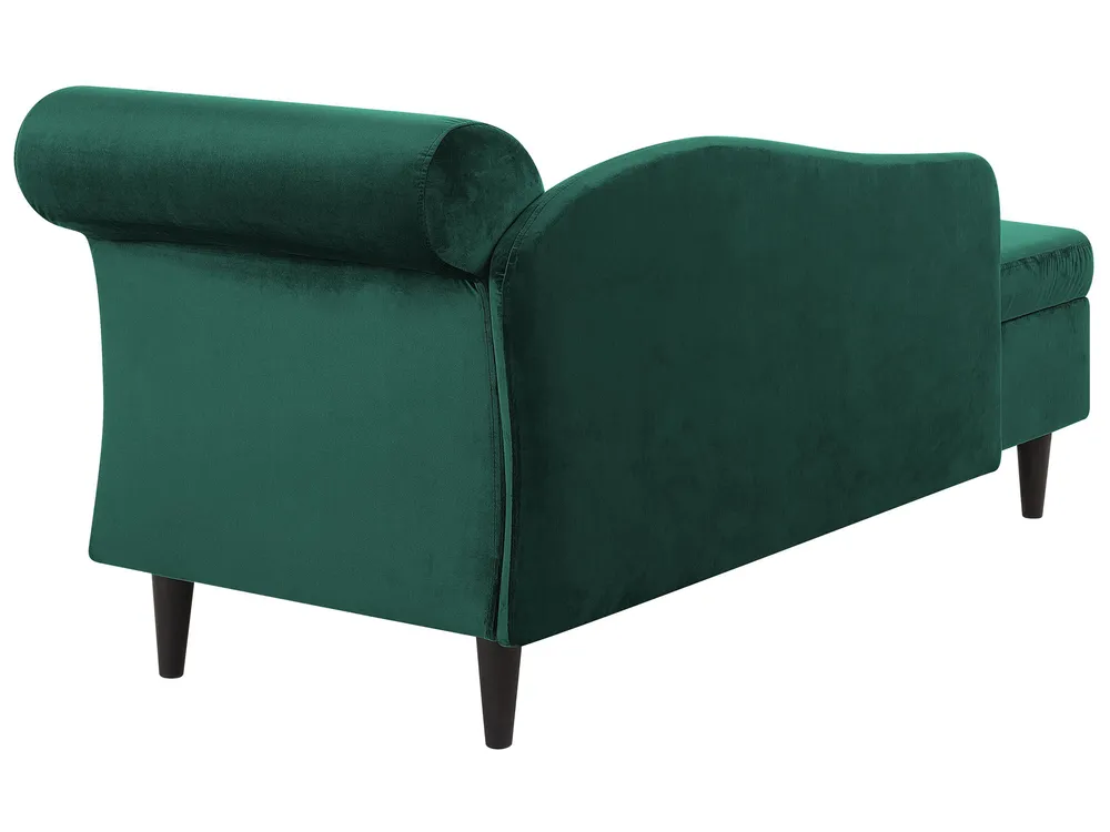 Right-Hand Chaise Longue LUIRO with Storage Velvet Dark Green_772131