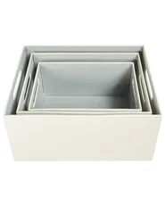 Aufbewahrungsbox 3er Set LARSA Kunstleder Beige_954313
