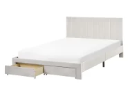 Bed with Storage Drawers LONZAC Velvet Off-White 140 x 200 cm (EU Double)_1014766