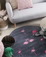 Rug KERTE Dark Grey ø 120 cm_1080849