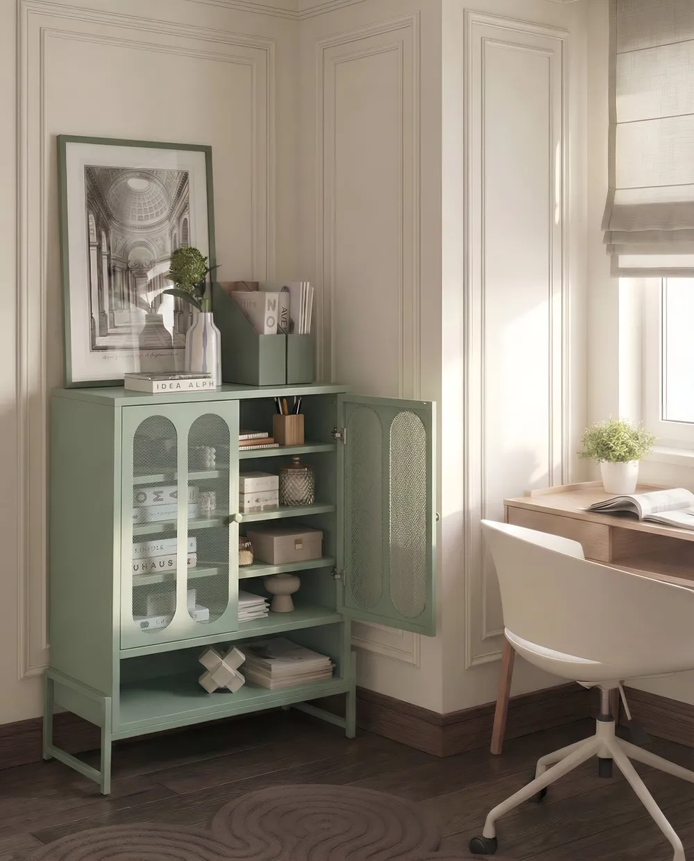 Sideboard mit 2 Türen SOLETTA Metall Mintgrün_1049468