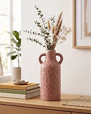 Blumenvase DRAMA 24 cm Keramik Pastellrosa_1184582