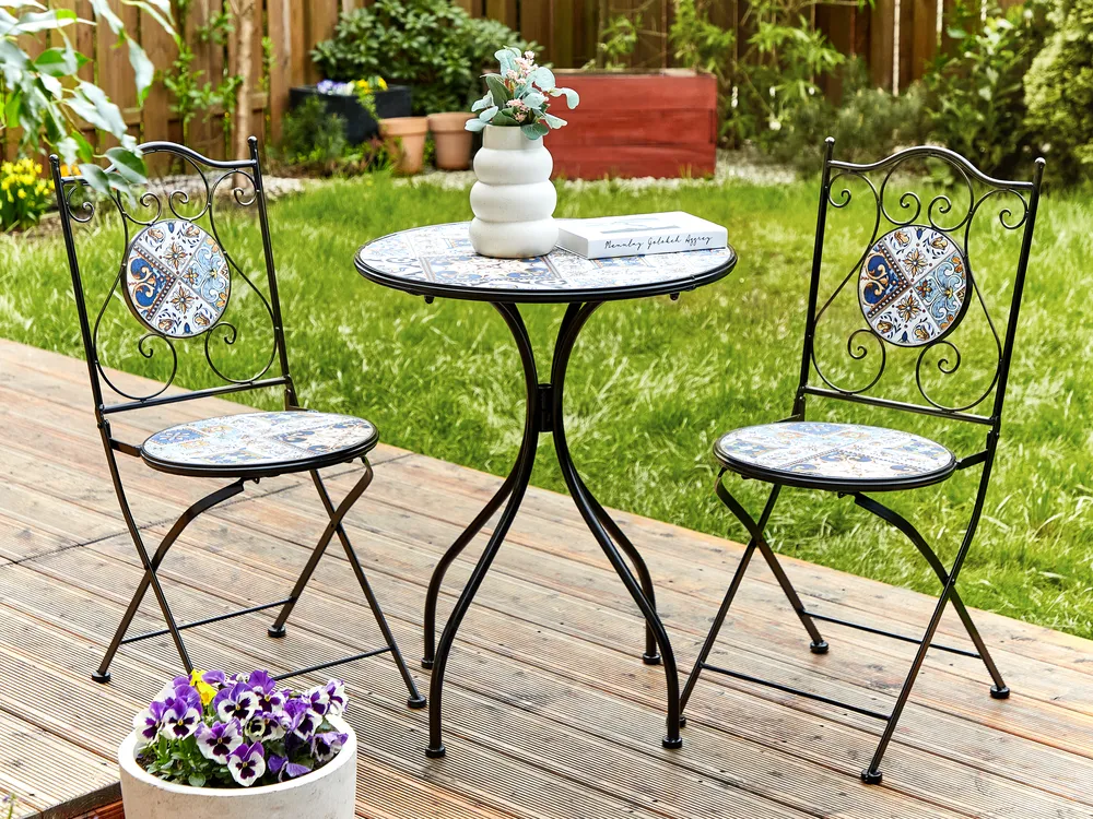 Outdoor Bistrotisch CIVITA 60 cm 60 cm Metall Schwarz