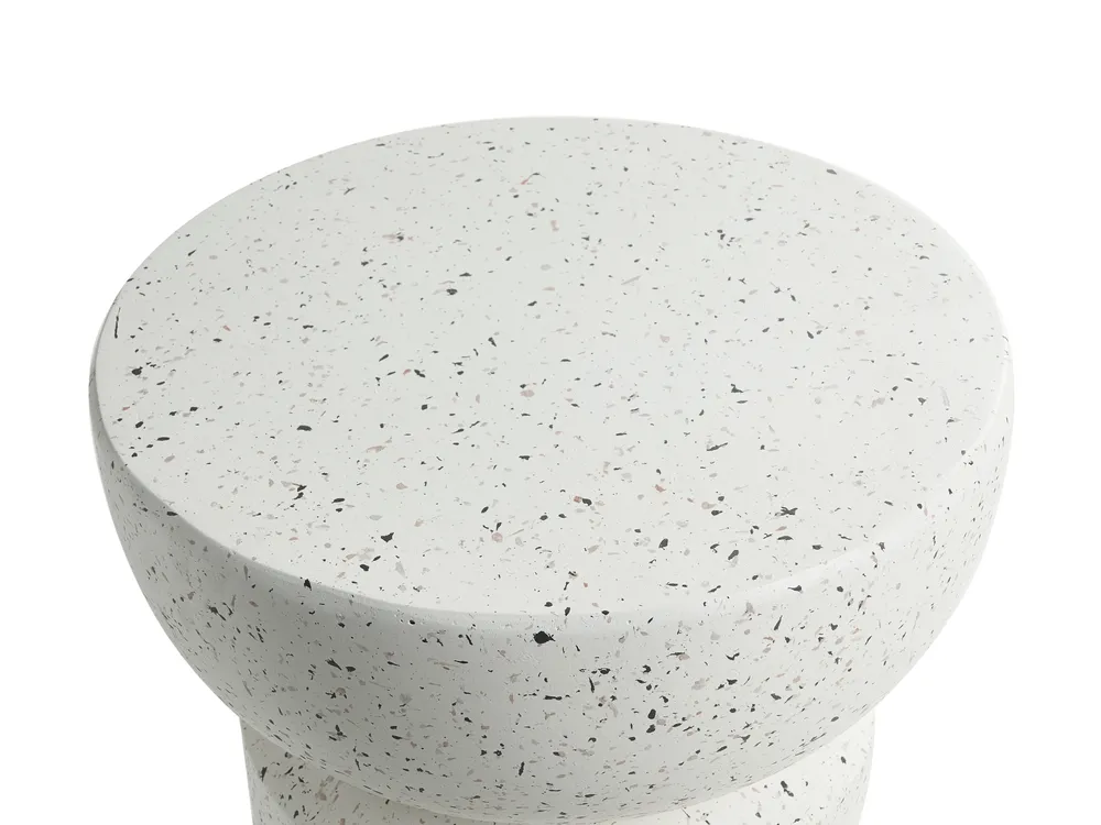 Beistelltisch FALIRO 37 cm 37 cm Terrazzo Optik Cremeweiß_1043469