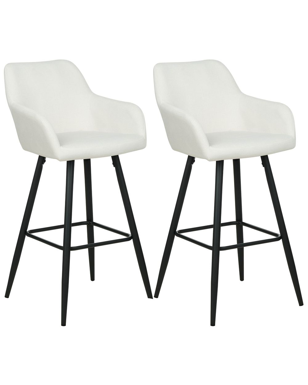 Set van 2 barstoelen CASMALIA Fluweel Gebroken wit