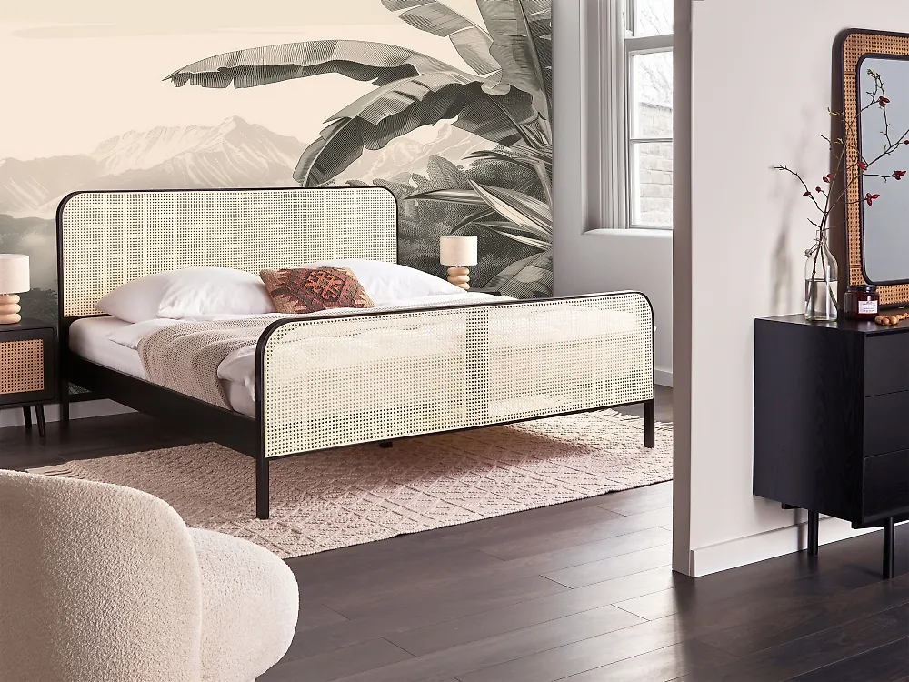 Bett mit Lattenrost Kiefernholz GONFARON 180 x 200 cm Schwarz_1173569