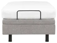 Verstellbares Bett ohne Kopfteil Stoff DUKE II 90 x 200 cm Hellgrau_973615