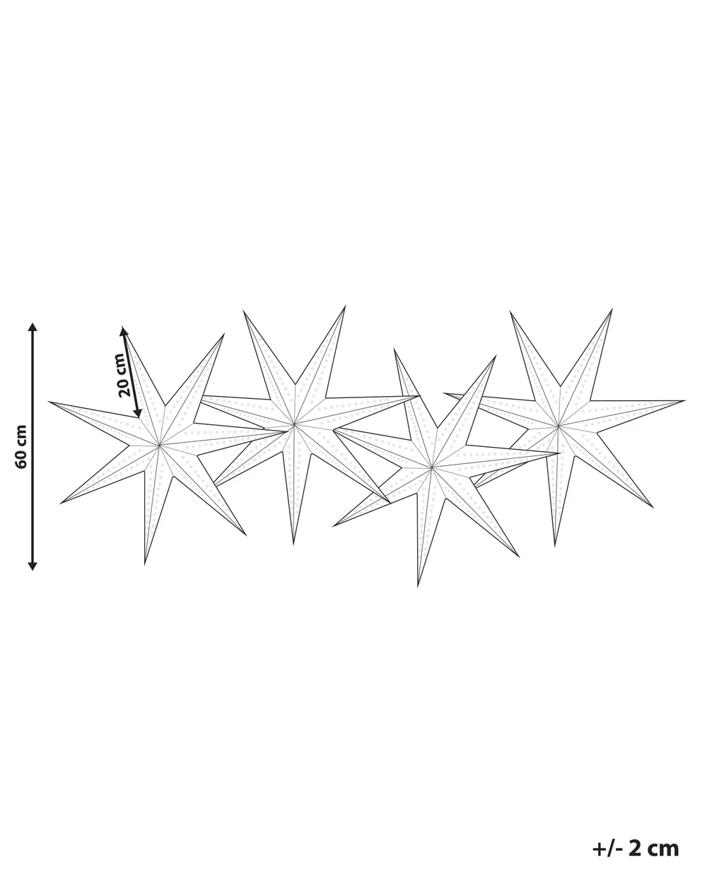 Wanddekoration 4er Set LED TRISUL 60 cm Stern Bunt_947769