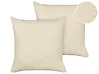 Dekokissen 2er Set LEUZEA 60 x 60 cm Bouclé Beige Ohne Muster