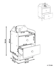 2 Drawer Bedside Table MIMILI 56 cm White_1116572