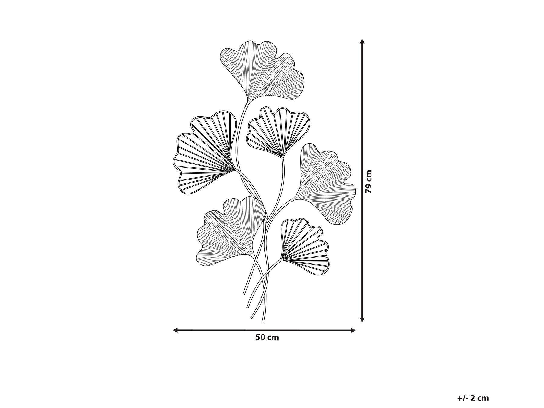 Wandobjekt Blume INDIUM Metall 79 cm Gold_776573