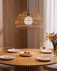 Pendant Lamp SELENGE Rattan Light Brown_1154838