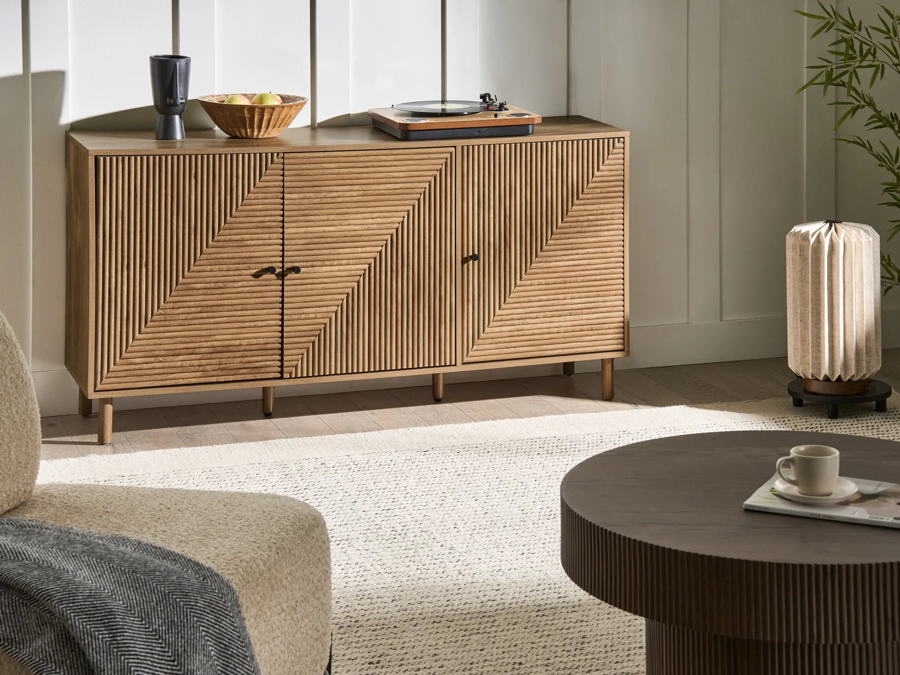 3 Door Sideboard RONGE Light Brown_1042705