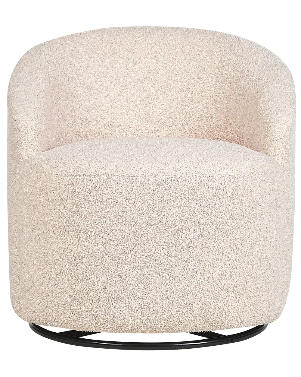 Swivel Armchair DAVIK Boucle Beige_875286