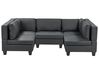 Modular U-Shape Sofa 5 Seater UNSTAD Faux Leather Black