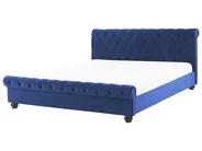 Wasserbett Samtstoff AVALLON 180 x 200 cm Marineblau_846973