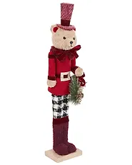 Set of 2 Figurines MATALA 61/64 cm Bear Reindeer Red_1156700
