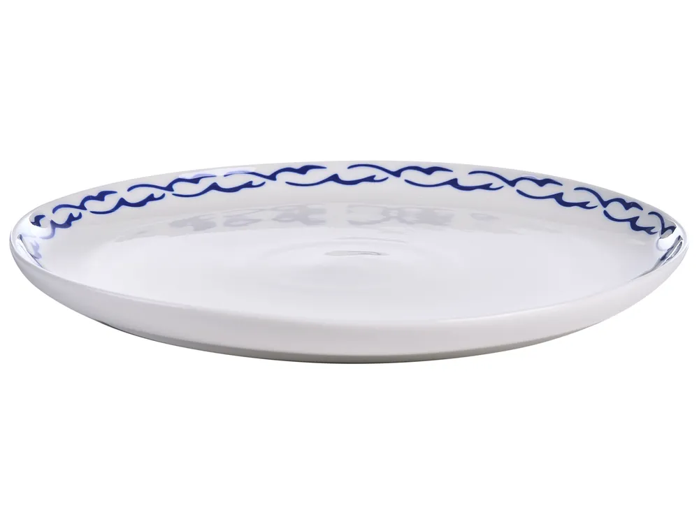 Set of 12 Dinnerware AMCHUR Porcelain White/ Blue_1063940