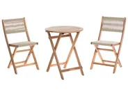 Bistro Set Folding PROSSEDI Acacia Wood Beige_956694