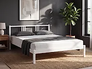 Bett mit Lattenrost Kiefernholz VANNES 140 x 200 cm Weiß_1174137