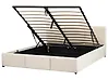 Bett mit Stauraum BOUSSE Samtstoff Hellbeige 160 x 200 cm