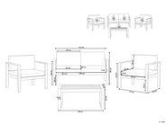 Lounge Set mit Tisch 4-Sitzer SALERNO Metall Hellgrau_800363
