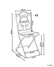 Gartenstuhl 2er Set SIPONTO klappbar Metall Weiß / Blau_1155901