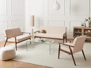 Sessel ESRUM Bouclé Dunkelbraun / Beige_1023036