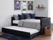 Ausziehbett Samtstoff CHAVONNE 90 x 200 cm Schwarz_1069388
