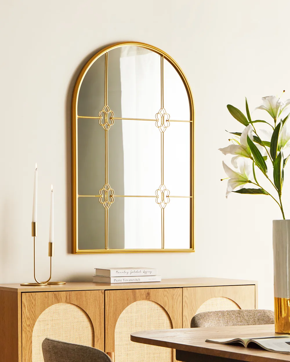 Wandspiegel THULAY 65 cm 99 cm Gold