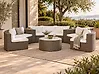 Lounge Set mit Tisch 9-Sitzer SEVERO Polyrattan Braun