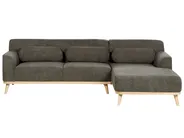 Corner Sofa 3 Seater SIMOS Corduroy Dark Green Left Hand_896929