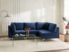 Modul Ecksofa 4-Sitzer EVJA Samtstoff Marineblau linksseitig