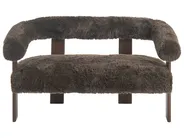 Sofa 2 Seater ILBRO Faux Fur Dark Brown_1057544