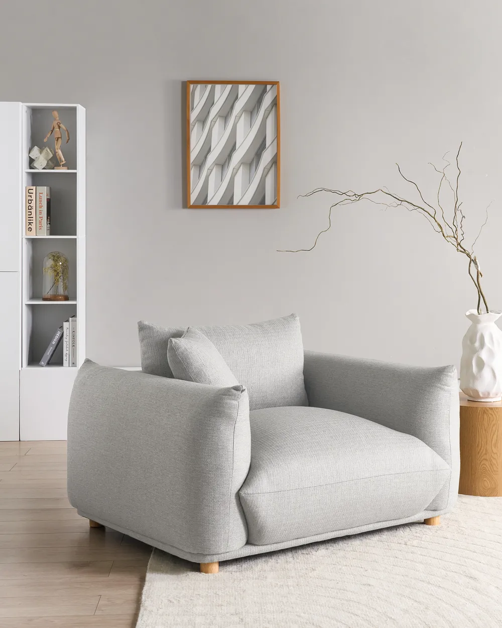 Sessel LUVOS Stoff Hellgrau