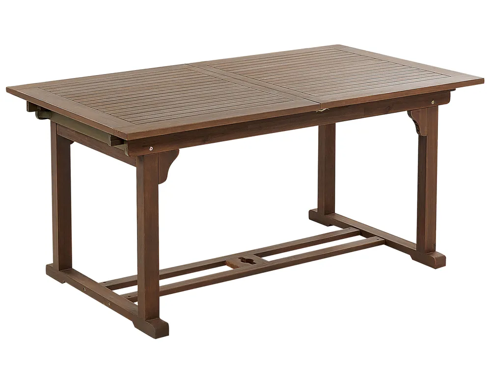 Ausziehbarer Gartentisch AMANTEA 160/220 cm 90 cm Akazienholz Dunkelbraun_871603