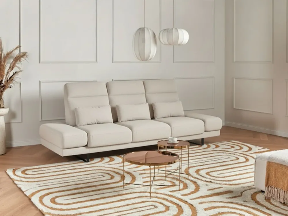 Sofa 3-Sitzer IKAST Stoff Hellbeige_971269