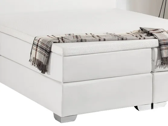 Boxspringbett Kunstleder PRESIDENT 180 x 200 cm Weiß_35838