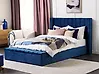 Bett mit Stauraumbank NOYERS Samtstoff Marineblau 160 x 200 cm