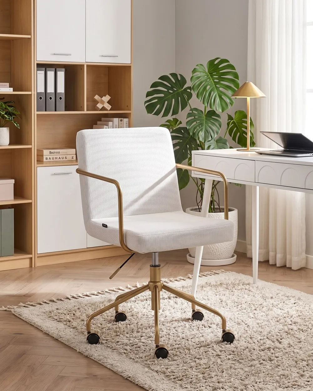 Office Chair TRINITY Corduroy Off-White