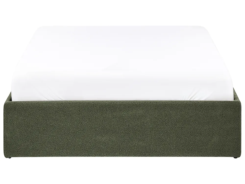 Ottoman Bed without Headboard DINAN Boucle Dark Green 120 x 200 cm (EU Small Double)_1188253
