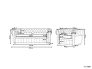 Living Room Set 4 Seater CHESTERFIELD Leather Light Beige_769406