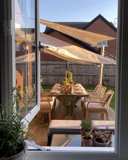 Gartenmöbel Set 6-Sitzer OLBIA inkl. Kissen Beige_860485