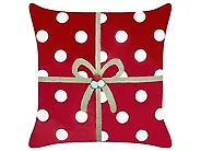 Dekokissen 2er Set GUMDROP 45 x 45 cm Samtstoff Rot Weihnachtsmotiv_1184006