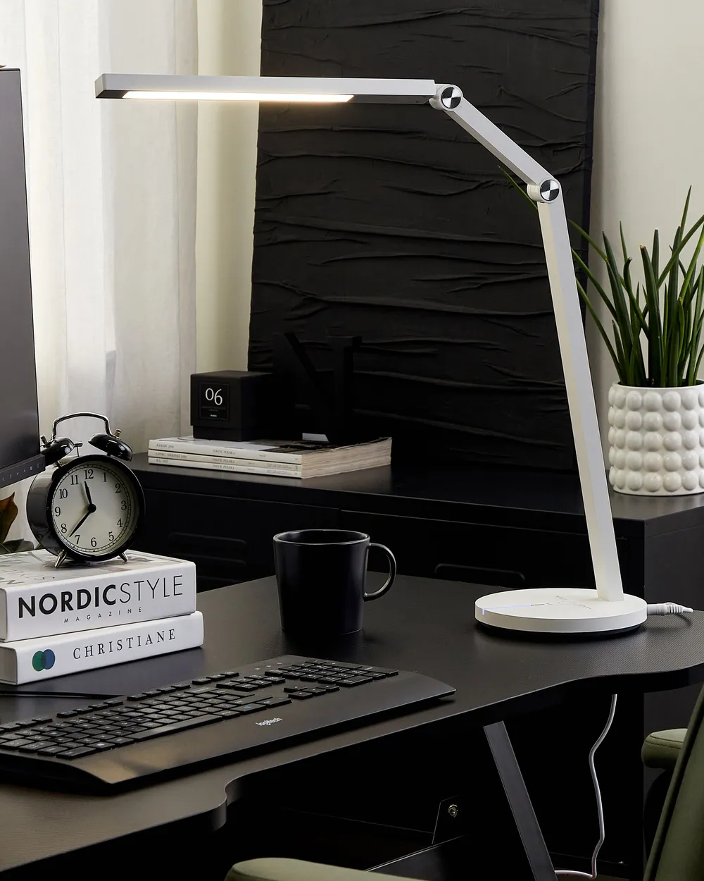 LED Schreibtischlampe DORADO mit Dimmer Metall Weiß