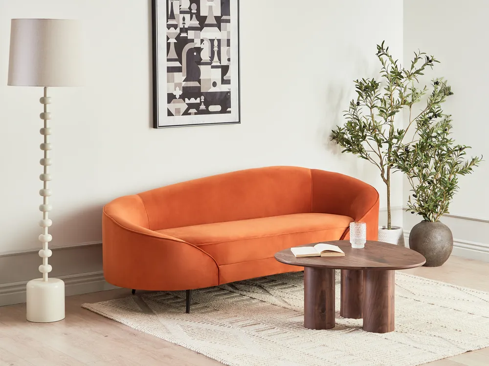 Sofa 2-Sitzer SAVAR Samtstoff Orange