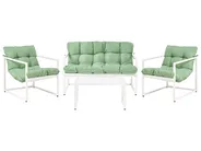 Lounge Set mit Tisch 4-Sitzer GARDA Metall Grün_1021265