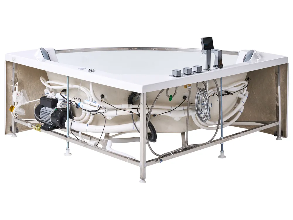 Corner Hot Tub with LED TAMULA 1480 x 660 mm White_1029596