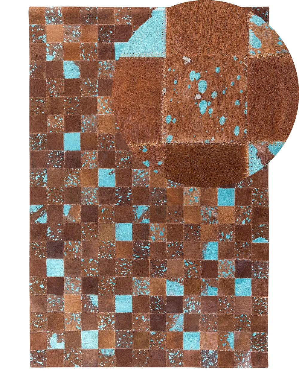 Teppich ALIAGA Braun 160 x 230 cm Echtleder